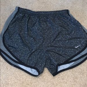 Grey and Black detailed Nike Shorts